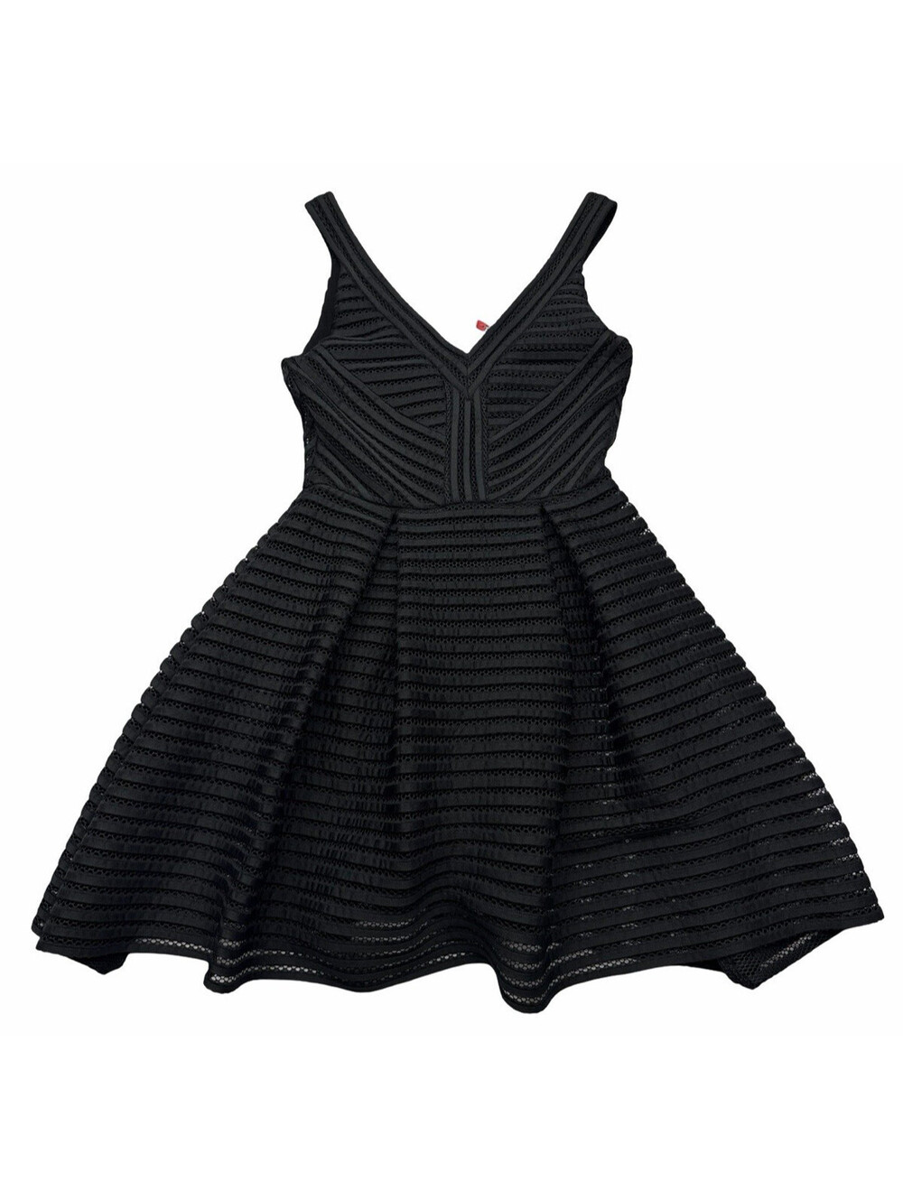 Maje Rayure Mesh Jersey Mini Dress Black Size 3 | L